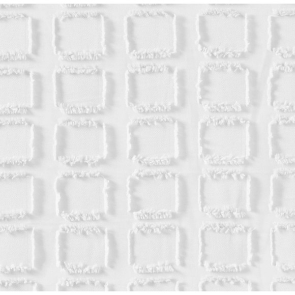 Madison Park Quade White 72 inch Woven Clipped Shower Curtain MP70-6707 - Picture 3 of 5